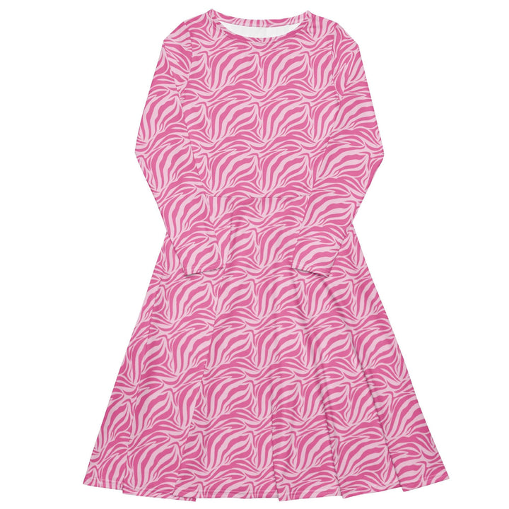Pink Zebra Midi Dress - ARTFULANE