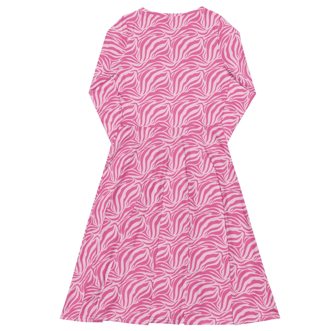 Pink Zebra Midi Dress - ARTFULANE