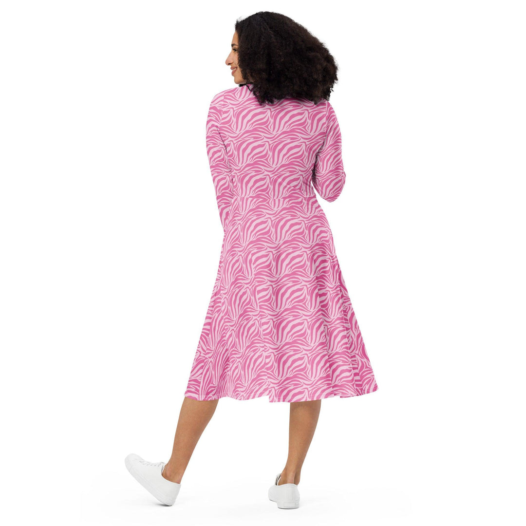 Pink Zebra Midi Dress - ARTFULANE