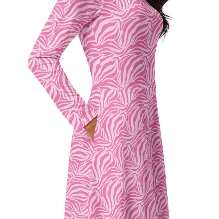 Pink Zebra Midi Dress - ARTFULANE
