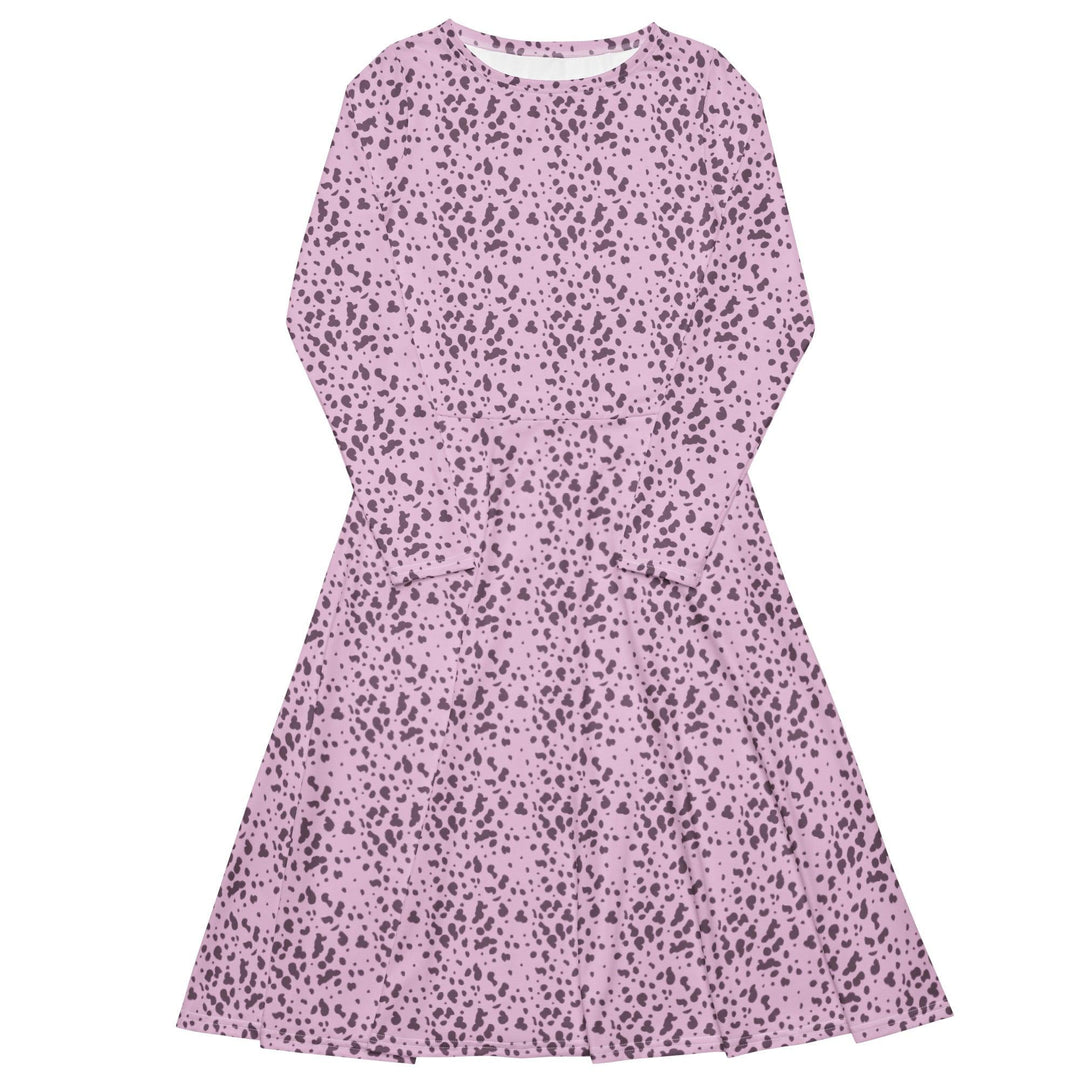Purple Dalmatian Midi Dress - ARTFULANE