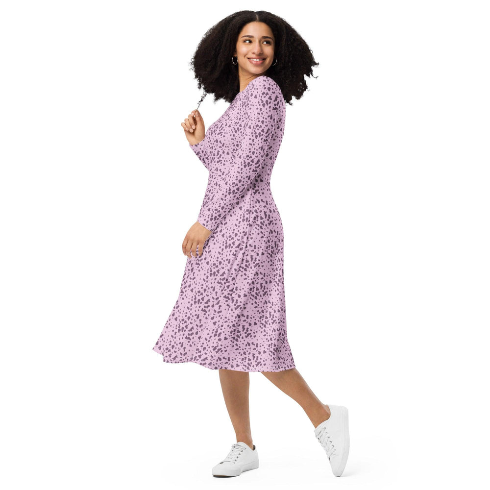 Purple Dalmatian Midi Dress - ARTFULANE