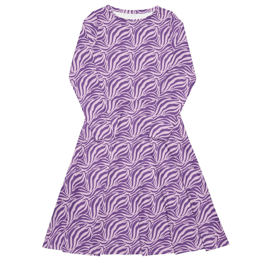 Purple Zebra Midi Dress - ARTFULANE