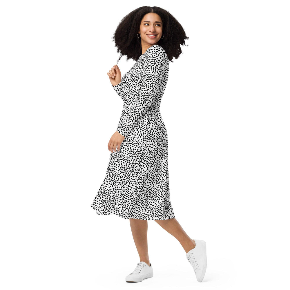 White Cheetah Midi Dress - ARTFULANE