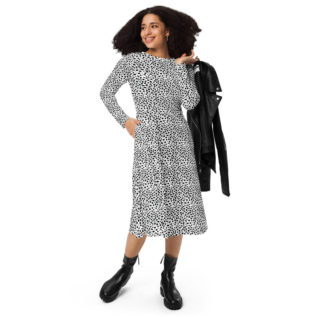 White Cheetah Midi Dress - ARTFULANE