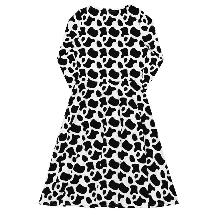 White Cow Print Midi Dress - ARTFULANE