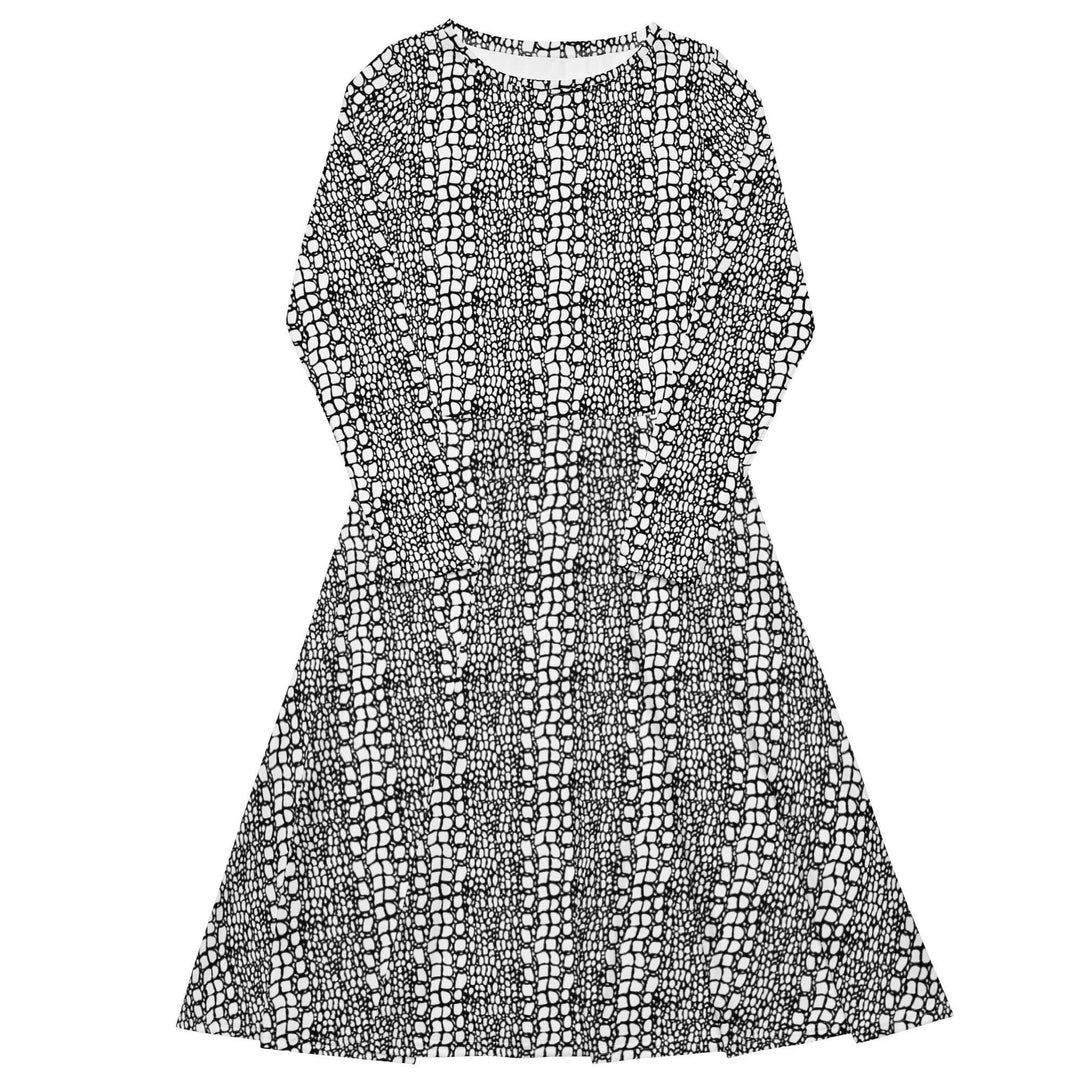 White Crocodile Midi Dress - ARTFULANE