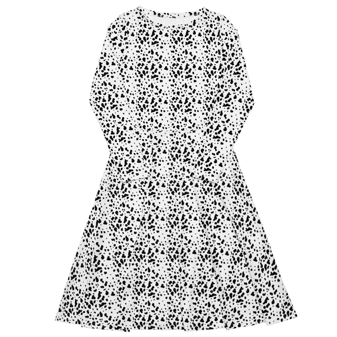 White Dalmatian Midi Dress - ARTFULANE