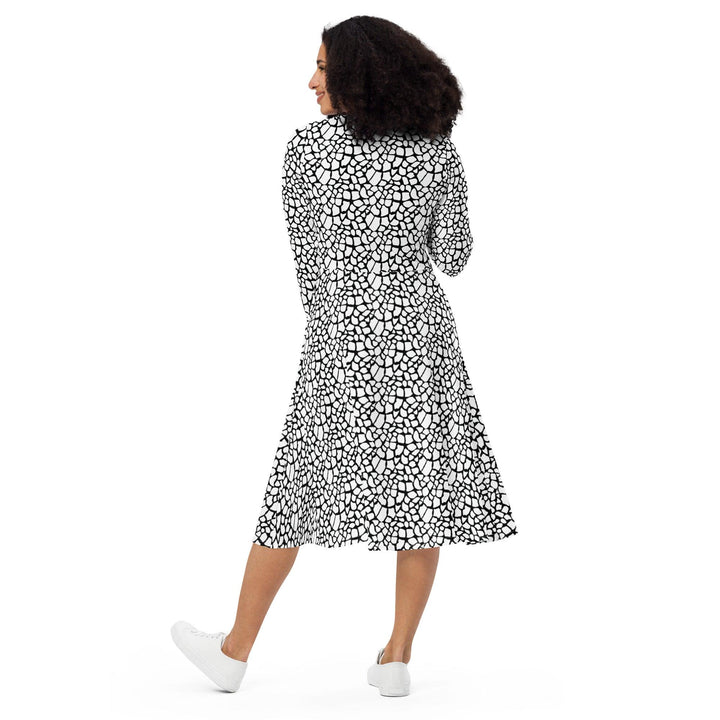 White Giraffe Midi Dress - ARTFULANE